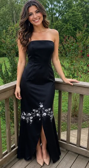 Niki By Niki Livas black high low bandeau dress thumbnail 1
