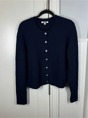 Madewell CloudSoft Cardigan juniper berry Blue Button Sweater‎ NY439 90s Y2K XL thumbnail 2