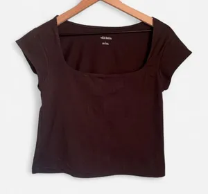 Wild Fable Brown Square Neck Crop Top thumbnail 1