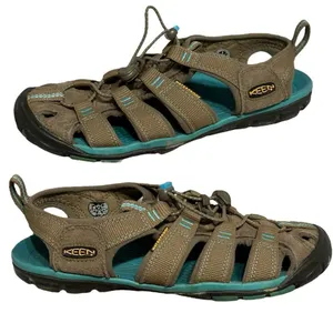 KEEN 'Clearwater CNX' Brown/Turquoise‎ Waterproof Hiking Water Sandals Sz 6 thumbnail 3
