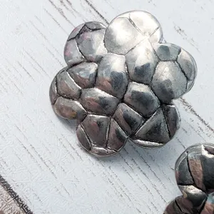Vintage Earrings For Pierced Ears - Large Silver Tone - Tarnished thumbnail 4