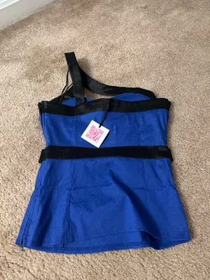Asymmetrical Going Out Top Blue thumbnail 2