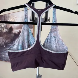 Lululemon‎ reversible retreat bra size 4 new sugar crush purple blue thumbnail 6