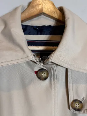 Tommy Hilfiger Belted Trench Coat Womens Medium Beige Lightweight Preppy Classic thumbnail 8