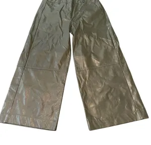 Tyler Boe Rebecca Wide-Leg Faux Vegan Leather Pants Green Size 6 Casual thumbnail 2