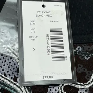 Investments Black‎ Sequin Top Short Sleeve Squiggle Size Small NEW *FACTORY FLAW thumbnail 5