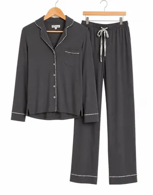 PJ Salvage Grey Pajama Set Pants & Long Sleeve Top Supersoft Cozy Sleepwear XS thumbnail 1