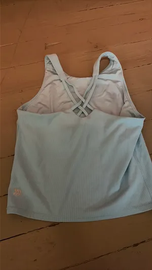 All in motion light blue tank top with built in bra thumbnail 4
