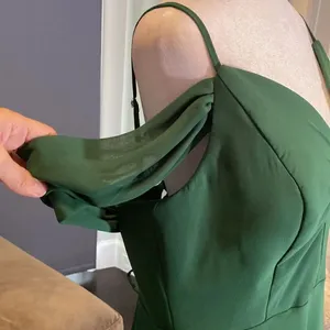 Women’s Full Length Green Chiffon Bridesmaid Party Prom Dress Corset Back 14 thumbnail 3