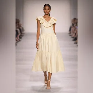 Anthropologie NWT English Factory midi ruffle dress $180 XS thumbnail 4