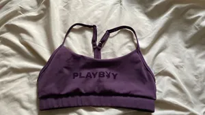 Purple playboy sports bra thumbnail 2