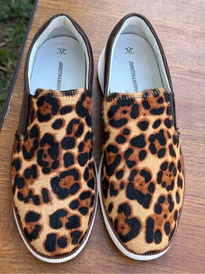 Johnston & Murphy Leopard Calf Hair Slip On Sneakers Women’s 8M Brown Leather thumbnail 5