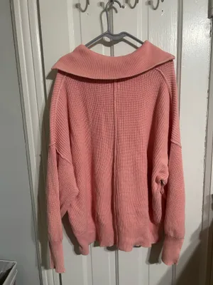 Aerie pink quarter zip sweater  thumbnail 4