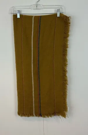 Madewell Mustard Stripe Fringe Scarf One Size thumbnail 1