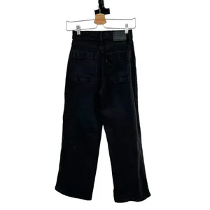 Levi's Mile High Wide Leg‎ Cropped Jeans Black Denim Size 24 thumbnail 6