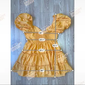 ZARA Orange Eyelet Puff-Sleeve Mini Dress thumbnail 5