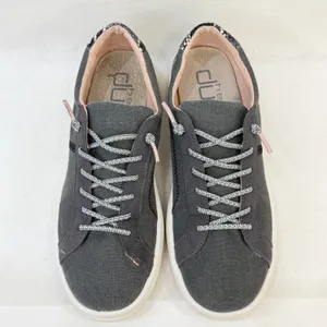 HeyDude Womens Karina Slip On Casual Canvas Sneakers Gray Black Snake Size 9 thumbnail 2