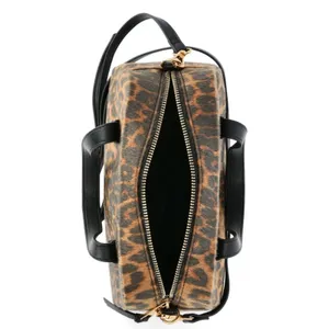 NWT Time and Tru Women Mini Satchel Crossbody Bag Faux Fur Leopard Print Boxy thumbnail 4