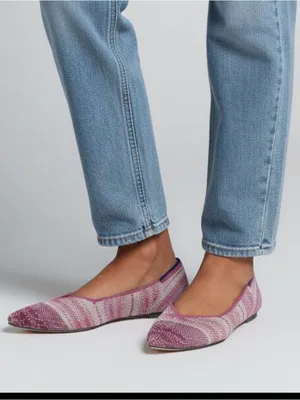 Rothy’s The Point Pink Plaid Limited Edition Breast Cancer Women’s Sz 9w thumbnail 1