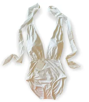ZOMONETI White One Piece Swimsuit White Size L thumbnail 2