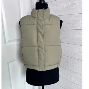 Ci Sono women's sage green padded crop vest gorpcore activewear Size medium thumbnail 2