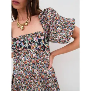 FOR LOVE AND LEMONS NWT HUDSON Floral Puff Sleeve Dress thumbnail 3