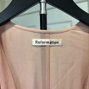 Reformation Winslow Wrap Maxi Dress in Blush Pink Women's Size Large READ FLAW thumbnail 4
