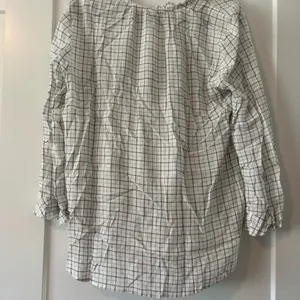 LOFT Plaid Ruffle Split-Neck Blouse thumbnail 3