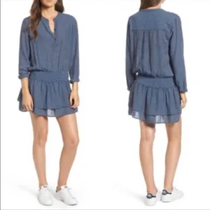 Rails Juliette Salem stripe blue linen mini dress thumbnail 2