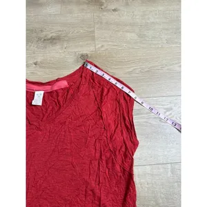 EUC Womens red We the Free Free People sleeveless V-neck‎ top layered hem size S thumbnail 6