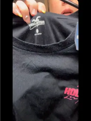 Hollister Black Long Sleeve Tee with Pink & Blue Dip-Dye thumbnail 9