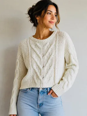 Aeropostale White Winter sweater / Coat - Size XS (Like New) thumbnail 1