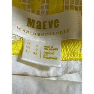 Anthropologie Maeve Yellow Paisley Lace Embroidered Cami Mini Sheath Dress Sz 0 thumbnail 7