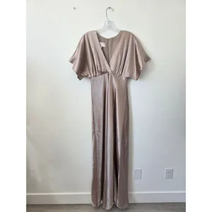 Birdy Grey Jesse Dress Taupe Kimono Satin Bridesmaid Maxi Slit Flattering Small thumbnail 5