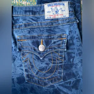 True Religion blue tie dye pattern skinny jeans with flap pockets, size 30 thumbnail 5