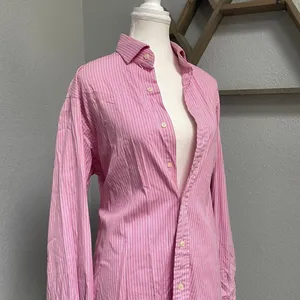Polo Ralph Lauren Pink White Striped Button Up Shirt Old Money Quiet Luxury thumbnail 2
