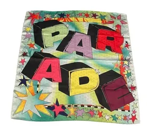 Garage Pride Parade Rainbow Silky Satin Scarf 24" thumbnail 1