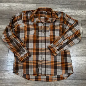 Italian Design Flannel Shirt Plaid Checkered Button Up‎ Long Sleeve L thumbnail 2