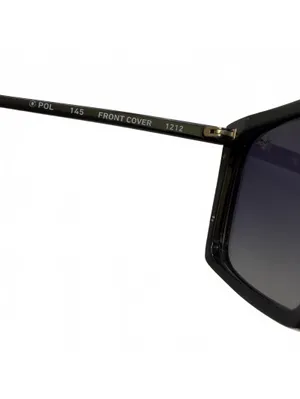 Quay Australia Front Cover Sunglasses Square Polarized Black Smoke thumbnail 6