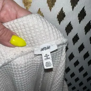 Aerie white waffle knit athletic wear loungewear sweatpants light cream nude siz thumbnail 4