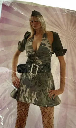 Sexy army Halloween costume Green Size M thumbnail 1