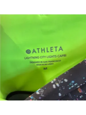 Athleta Black Multicolor Speckled Capri Leggings thumbnail 2
