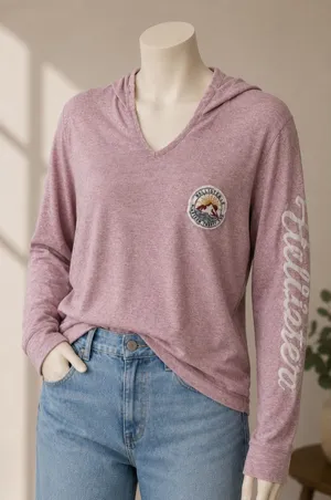 Hollister Y2K Pink Hooded Long Sleeve Shirt Embroidered Size Small thumbnail 1