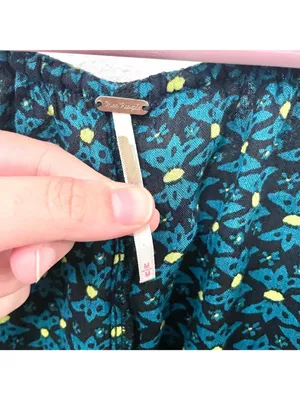 Free People Sunrise Printed Long Sleeve Shirt Black/Teal Size M thumbnail 3