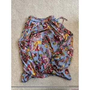 Hazel Blue Floral Blouse Women's Size‎ S Small Long Balloon Sleeve Ruffle Neck thumbnail 4
