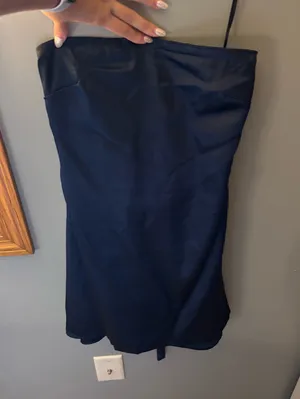 Navy Princess Polly Strapless Mini Dress satin thumbnail 1