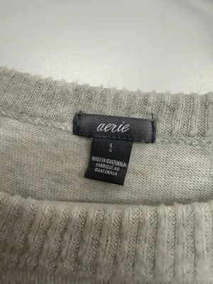 Aerie Heather Gray Oversized High Low Long Sleeve Top Women’s Large thumbnail 4