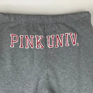 Pink Victorias secret xs small medium Gray Sweatpants y2k university thumbnail 12