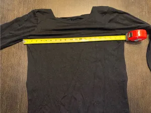 Fabletics Emerson Sweater Black Long-Sleeve Open-Back Tee thumbnail 5