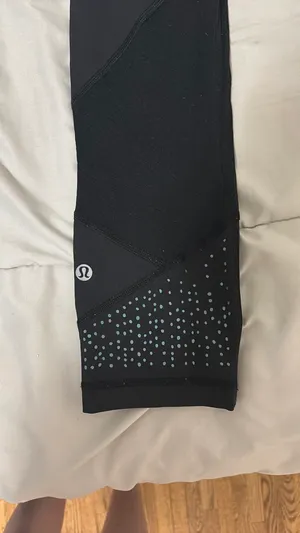 Lululemon Capri Black Leggings w/ teal details thumbnail 2